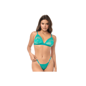 Ensemble sexy 2 pièces en dentelle extensible 